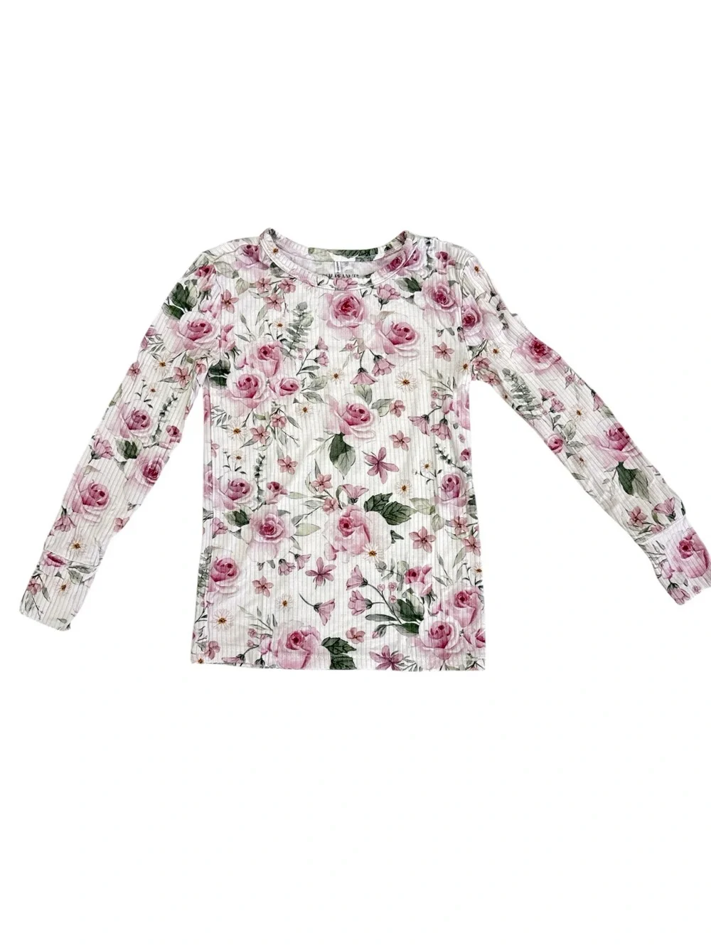 Posh Peanut Floral Ribbed Pajama Set – Size 5T-6T